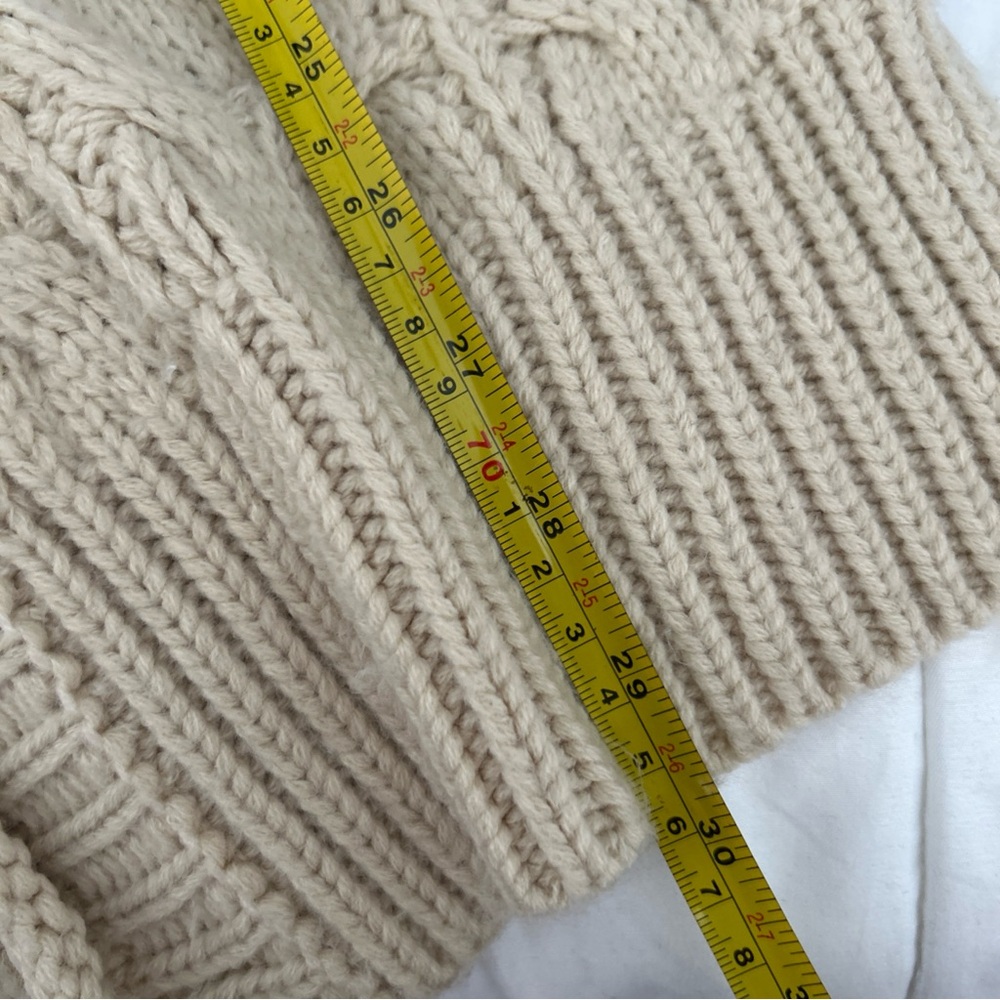 POL Chunky Knit Sweater Cardigan Size Small Women’s Cream With Pockets - Picture 10 of 10